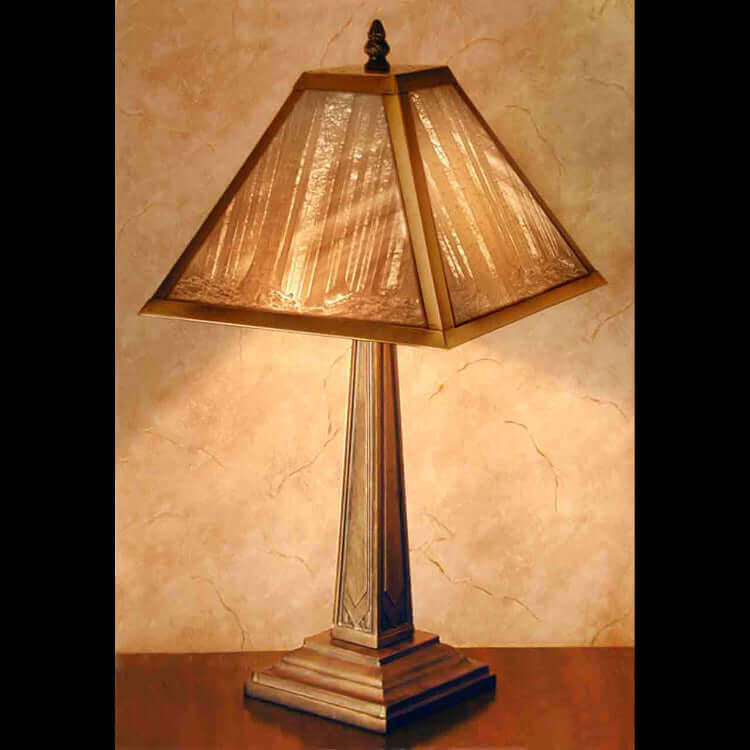 Deep Woods Missionary Style Lithophane Tabletop or Desktop Lamp