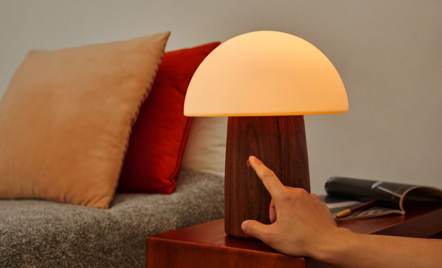 Alice Mushroom Lamp for end table or nightstand