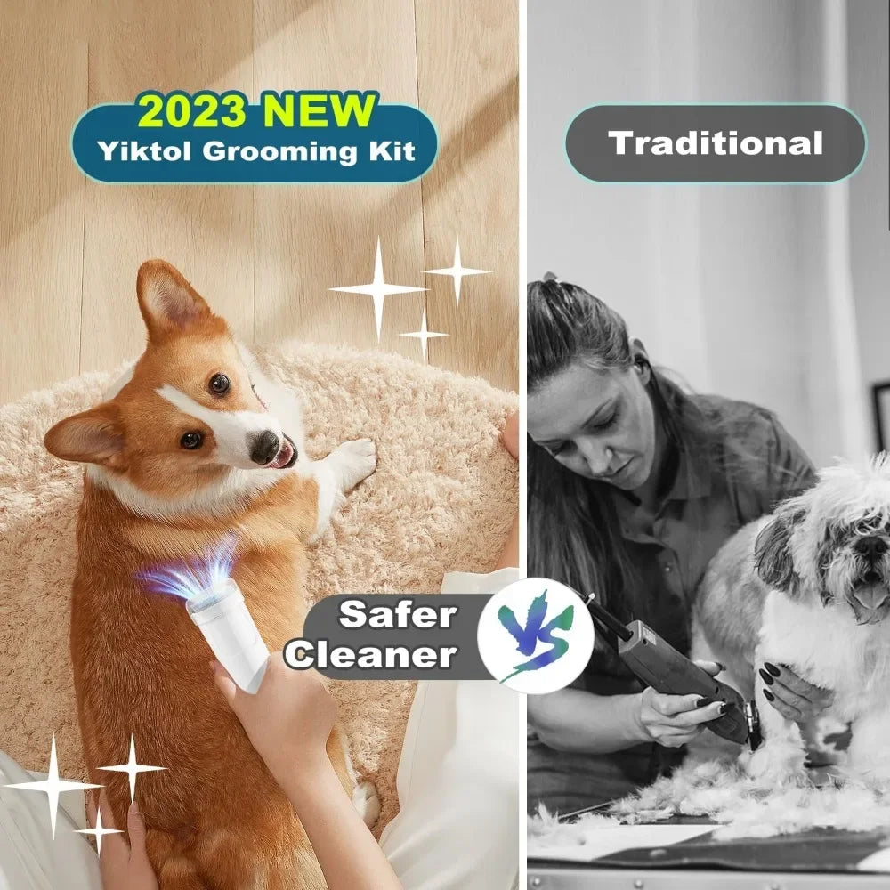 Dog Grooming Kit with Hair Clipper 4 Combs 2.5L Vacuum Cleaner & 5 Pet Grooming Tools for Shedding Short Hair Pets