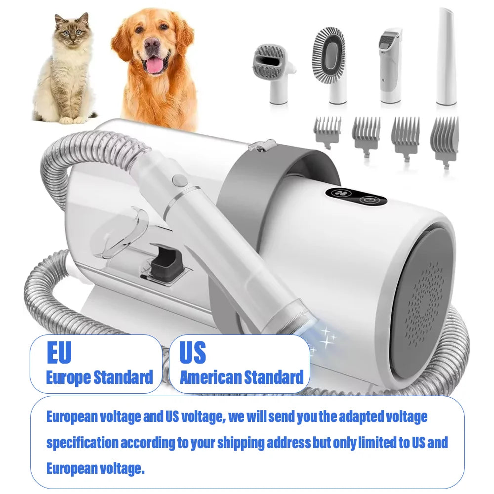 Dog Grooming Kit with Hair Clipper 4 Combs 2.5L Vacuum Cleaner & 5 Pet Grooming Tools for Shedding Short Hair Pets
