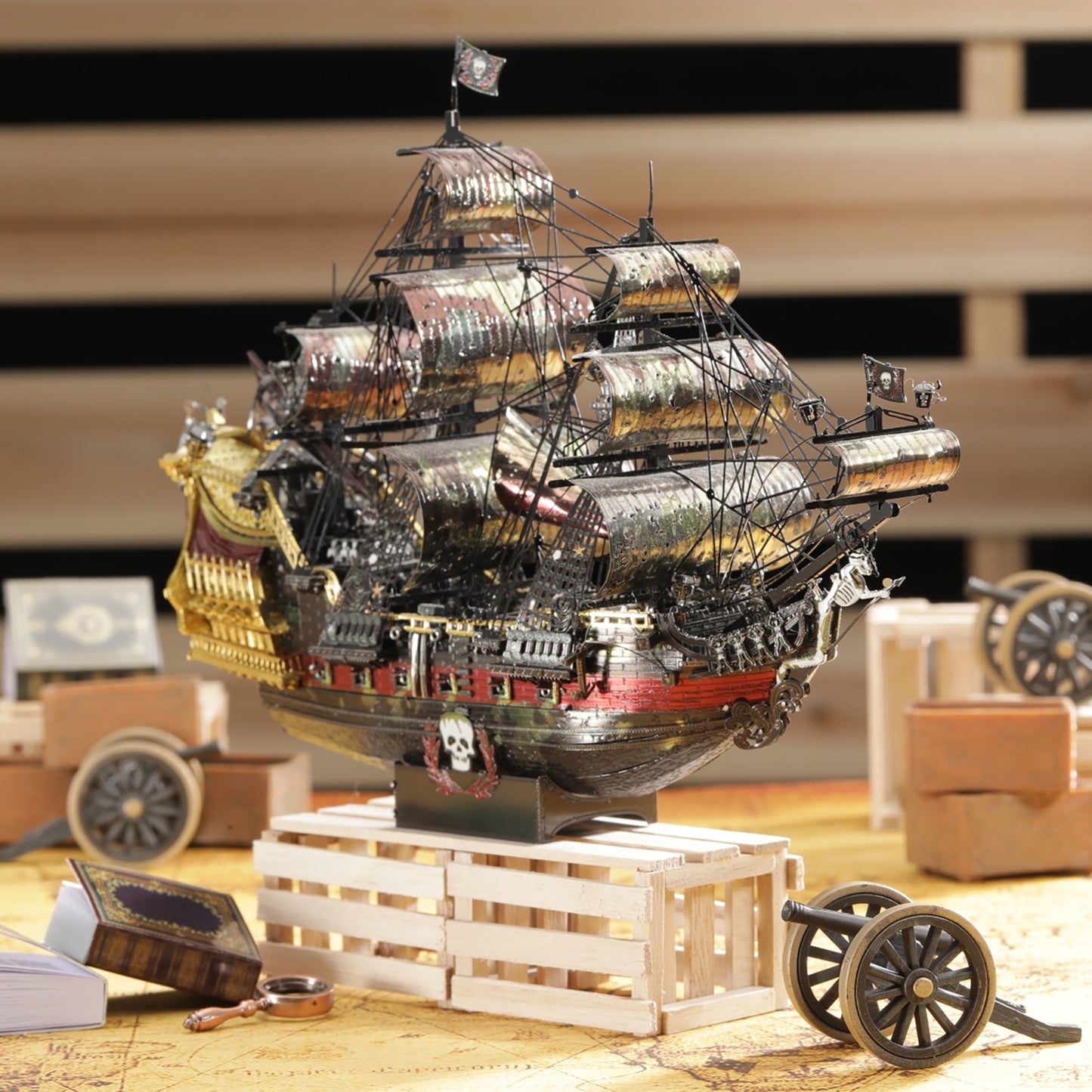 3D Metal Puzzle The Queen Anne's Revenge Jigsaw Pirate Ship DIY Model Building Kit
