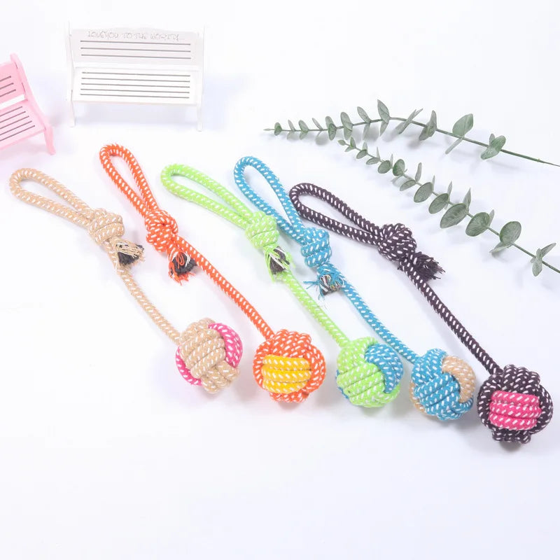 Interactive Cotton Rope Dog Toy Mini Ball Chew Toy for Small to Large Dogs