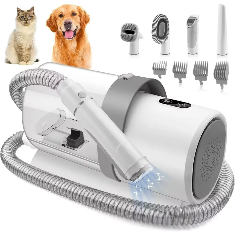 Dog Grooming Kit with Hair Clipper 4 Combs 2.5L Vacuum Cleaner & 5 Pet Grooming Tools for Shedding Short Hair Pets
