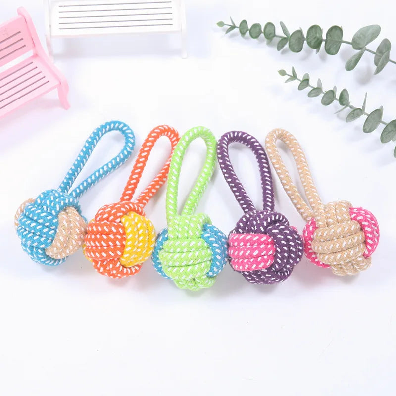 Interactive Cotton Rope Dog Toy Mini Ball Chew Toy for Small to Large Dogs