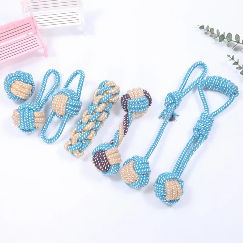 Interactive Cotton Rope Dog Toy Mini Ball Chew Toy for Small to Large Dogs