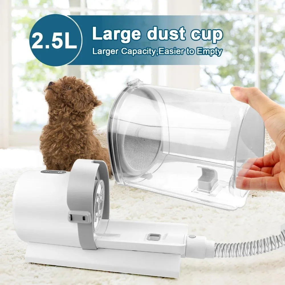Dog Grooming Kit with Hair Clipper 4 Combs 2.5L Vacuum Cleaner & 5 Pet Grooming Tools for Shedding Short Hair Pets