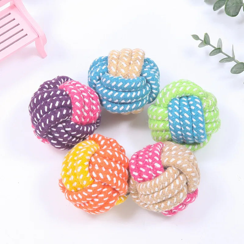 Interactive Cotton Rope Dog Toy Mini Ball Chew Toy for Small to Large Dogs