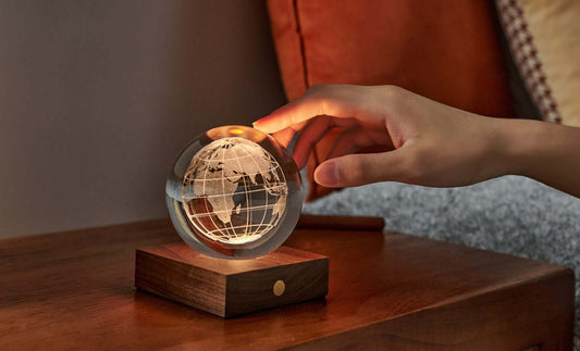 Gingko Design smart LED lamp glowing on a modern minimalist desk