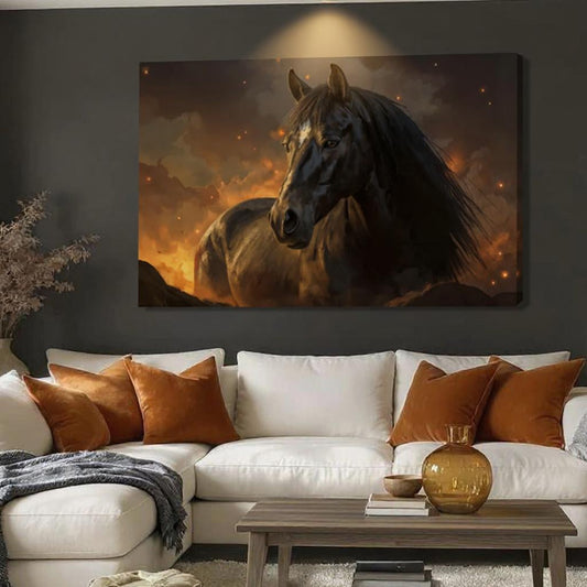 Horse Watercolor Canvas Wall Art