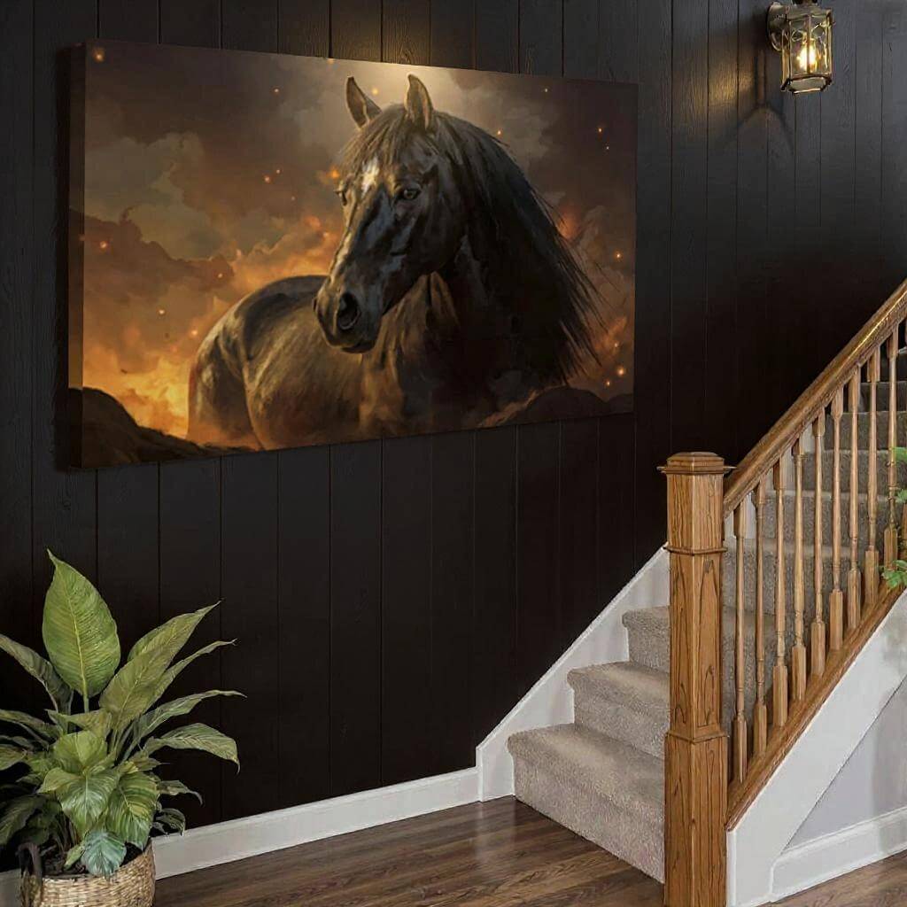 Horse Watercolor Canvas Wall Art