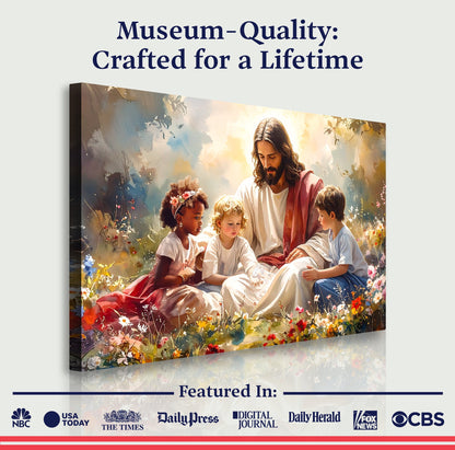Jesus With Children Faith Wall Canvas Art VIII