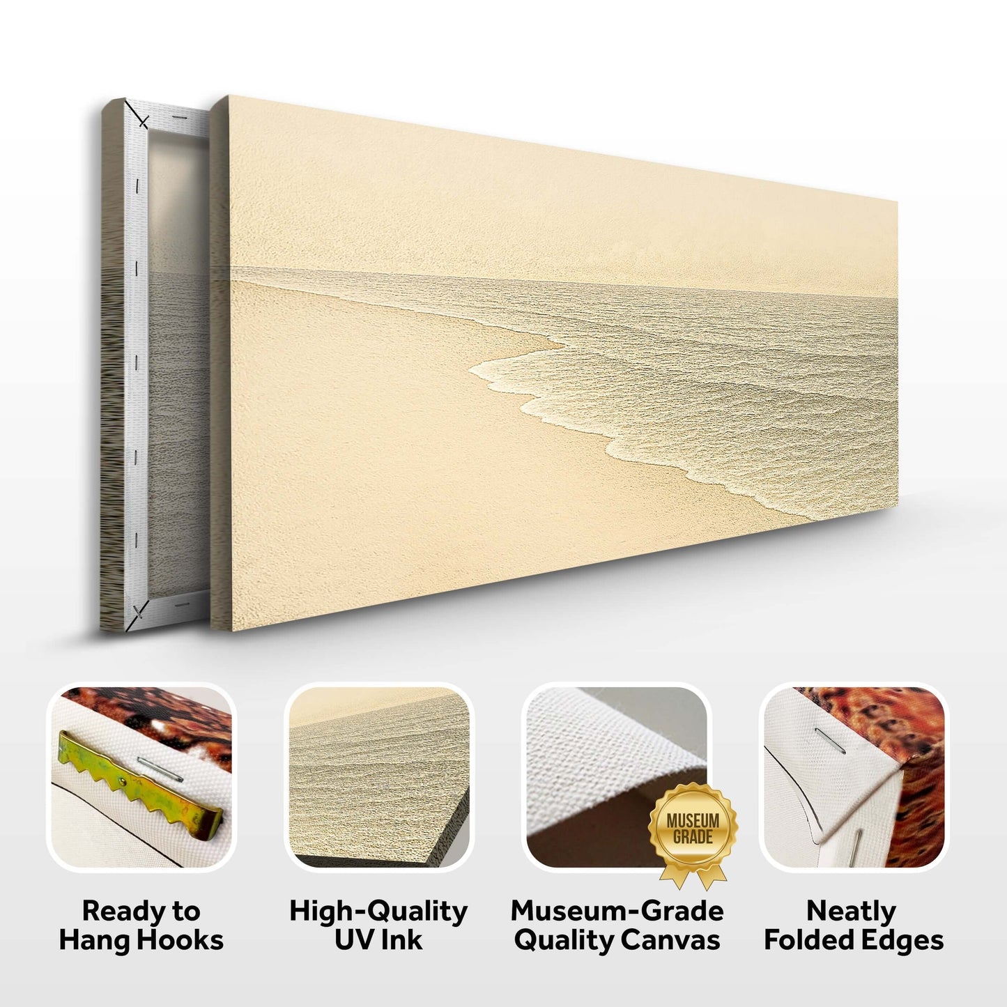 Beach Shoreline Coastal Canvas Wall Art III showcasing high-quality canvas, ready to hang features, and museum-grade quality.