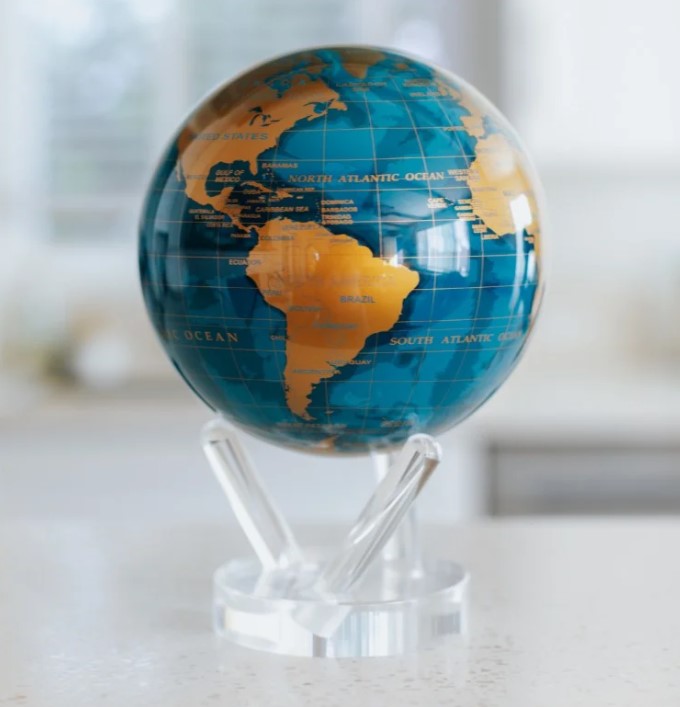 BLUE AND GOLD GLOBE by MOVA
