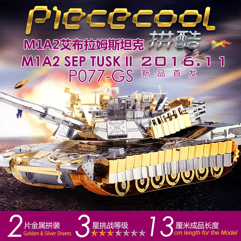 3D metal puzzle M1A Abrams Military Tank Assembly Metal Model kit