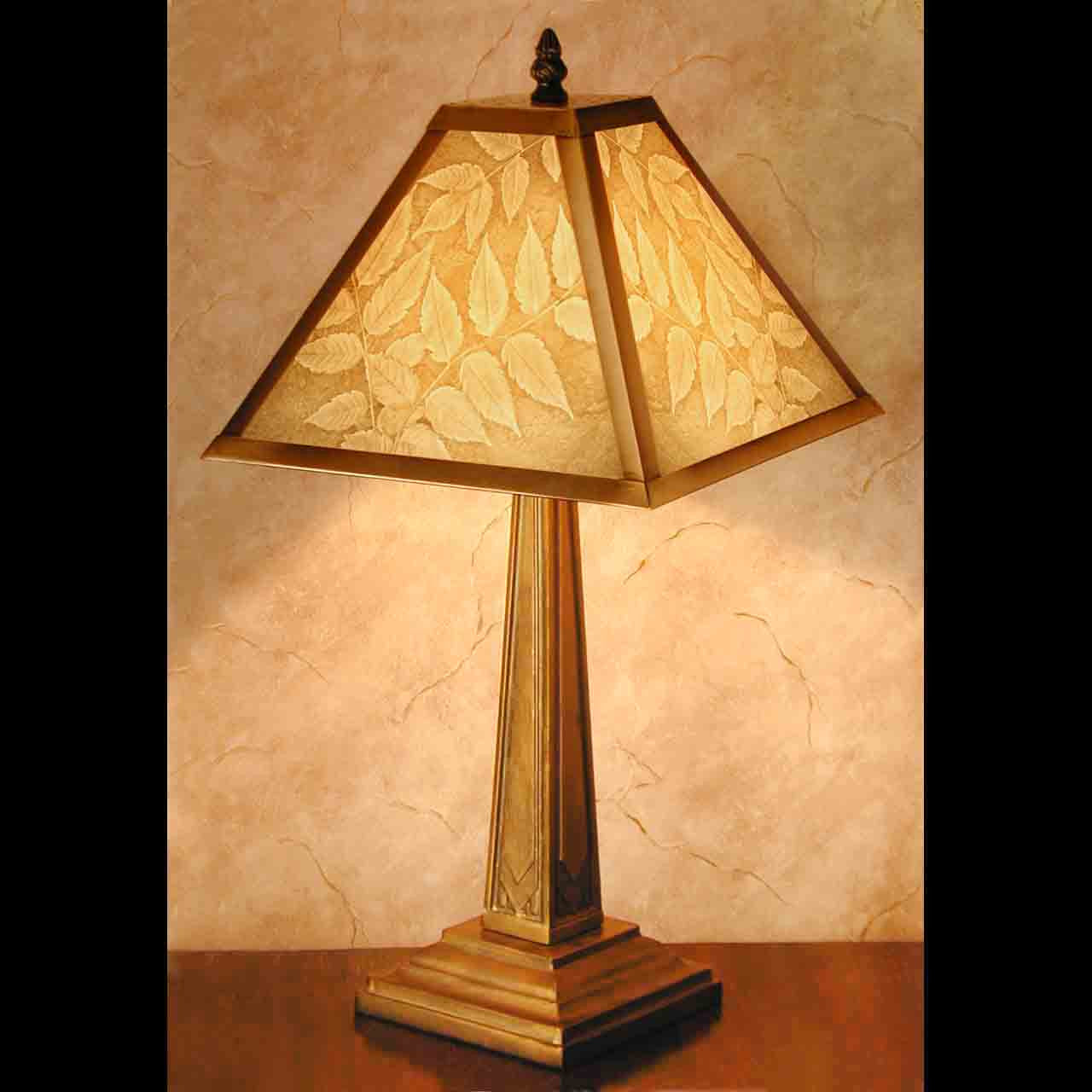 Leaves Mission Style Table Lithophane Lamp