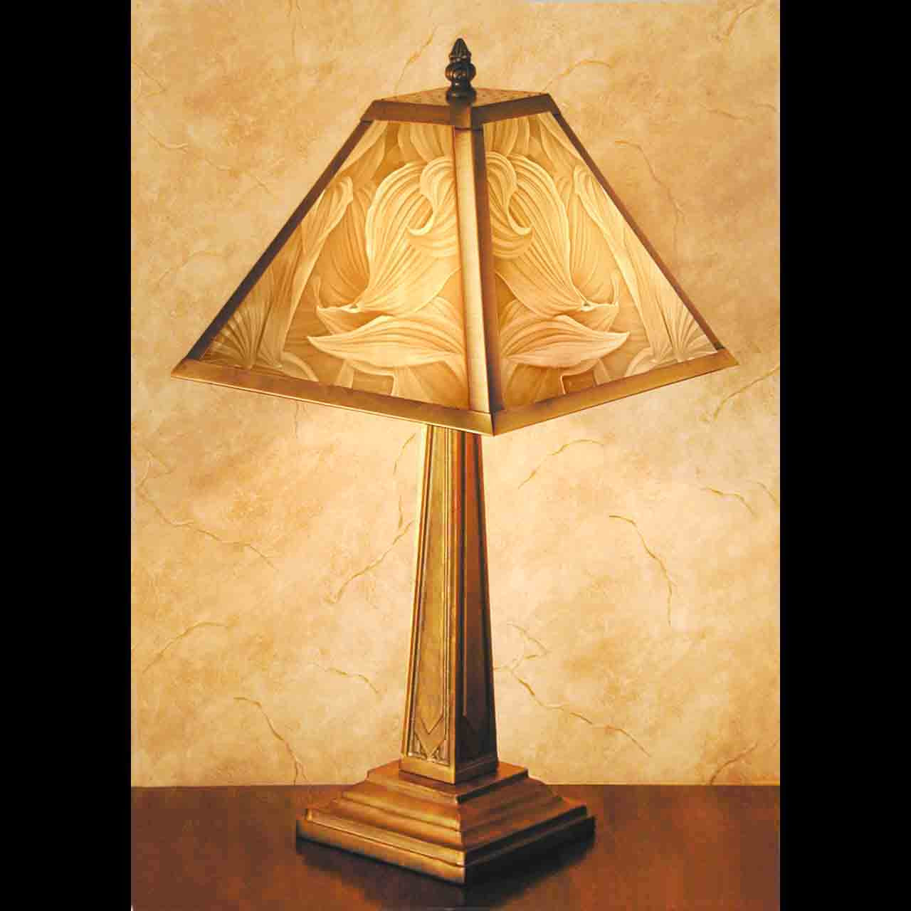 Hosta Mission Style Table Lithophane Lamp