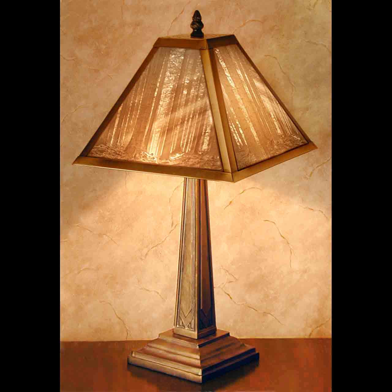 Deep Woods Missionary Style Lithophane Table Lamp