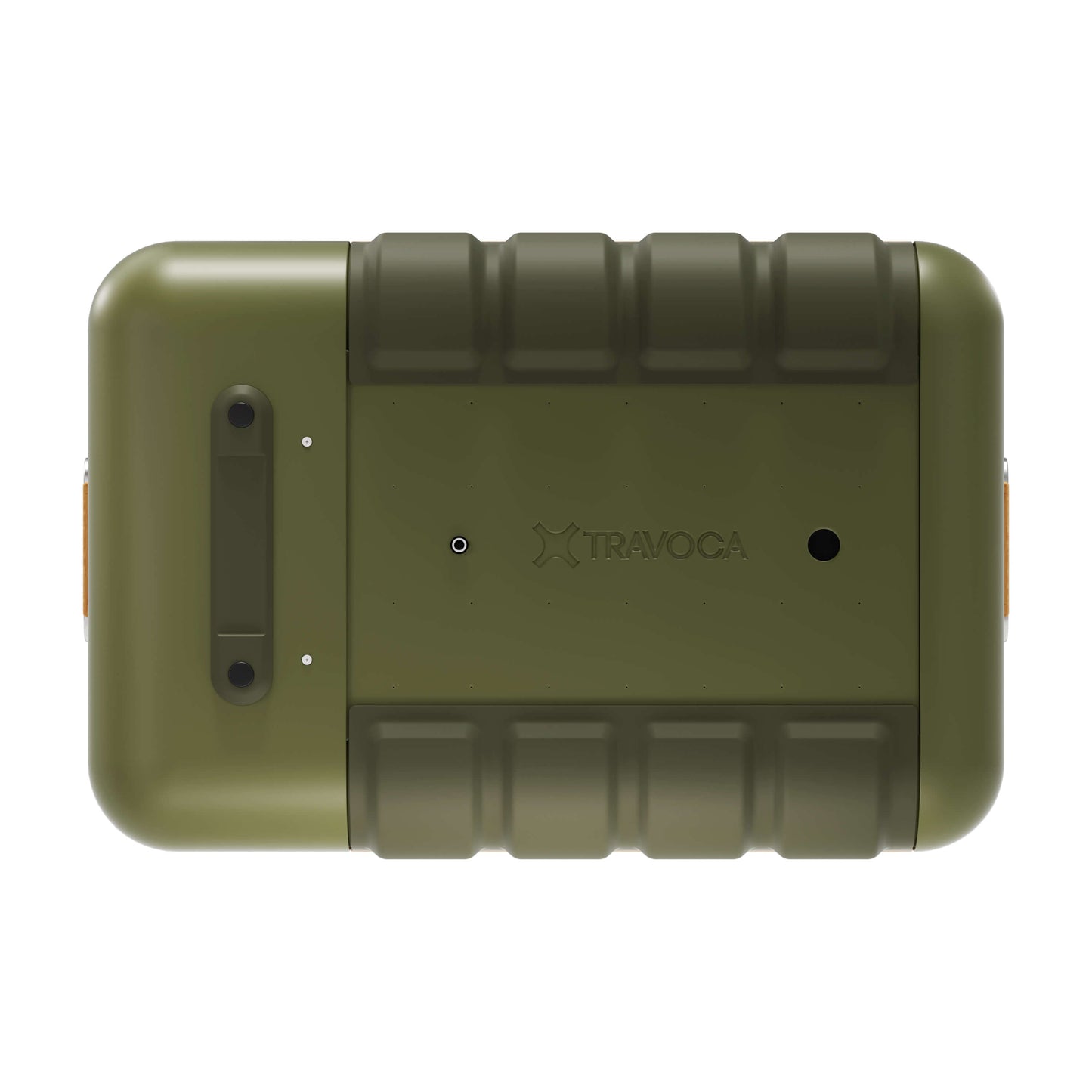 Top view of the Travoca Rigel 60 Dual Zone eCooler in olive green color.
