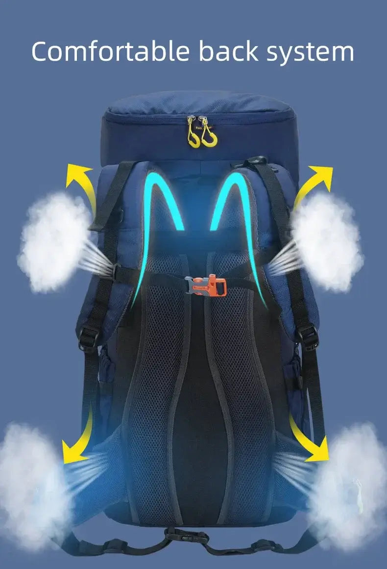 Outdoor Camping Climbing Trekking Bag - Hiking Backpack With Rain Organizer Daypack Travel Luggage Rucksack