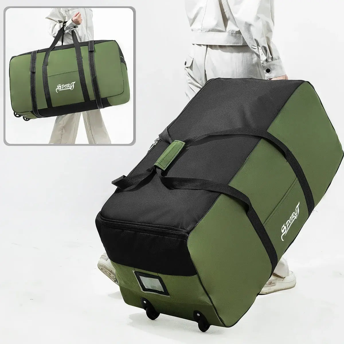 Outdoor Camping Picnic Equipment Storage Box, Storage Box with Wheels, Large-Capacity Oversized Travel Bag