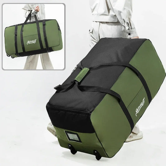 Outdoor Camping Picnic Equipment Storage Box, Storage Box with Wheels, Large-Capacity Oversized Travel Bag