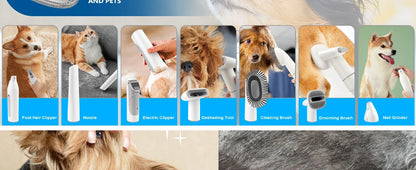 Dog Grooming Kit with Hair Clipper 4 Combs 2.5L Vacuum Cleaner & 5 Pet Grooming Tools for Shedding Short Hair Pets