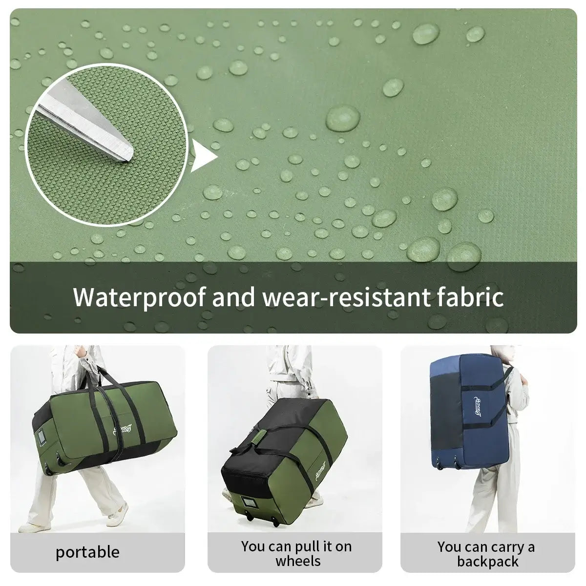 Outdoor Camping Picnic Equipment Storage Box, Storage Box with Wheels, Large-Capacity Oversized Travel Bag
