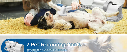 Dog Grooming Kit with Hair Clipper 4 Combs 2.5L Vacuum Cleaner & 5 Pet Grooming Tools for Shedding Short Hair Pets