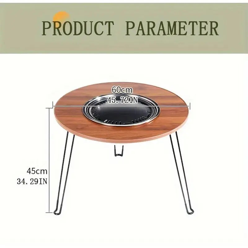 1 Portable Folding Stove Table Camping Round Table for Barbecue Outdoor Picnics Sports Outdoor Barbecue Table with dimensions