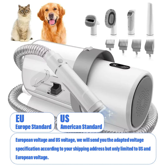 Dog Grooming Kit with Hair Clipper 4 Combs 2.5L Vacuum Cleaner & 5 Pet Grooming Tools for Shedding Short Hair Pets