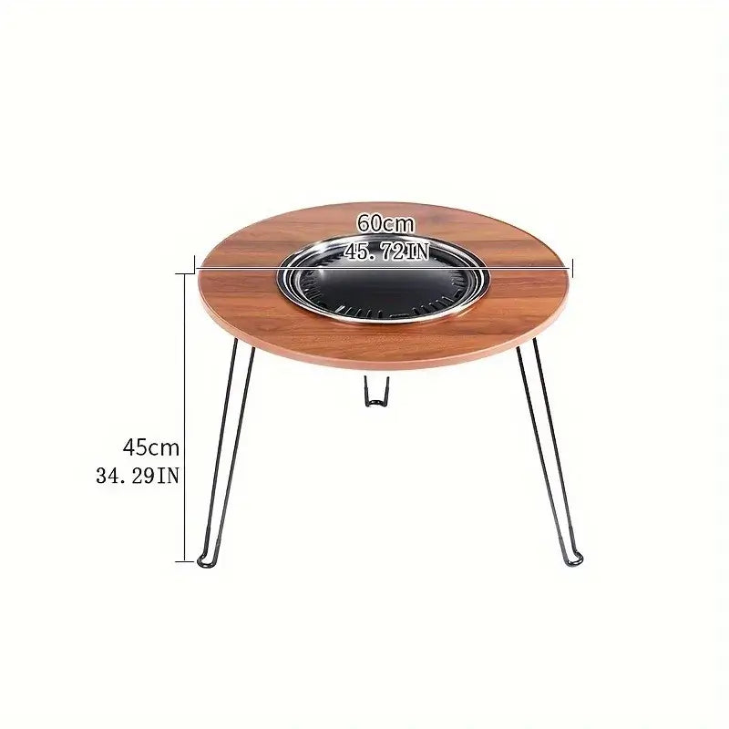 1 Portable Folding Stove Table Camping Round Table for Barbecue Outdoor Picnics Sports Outdoor Barbecue Table dimensions and design
