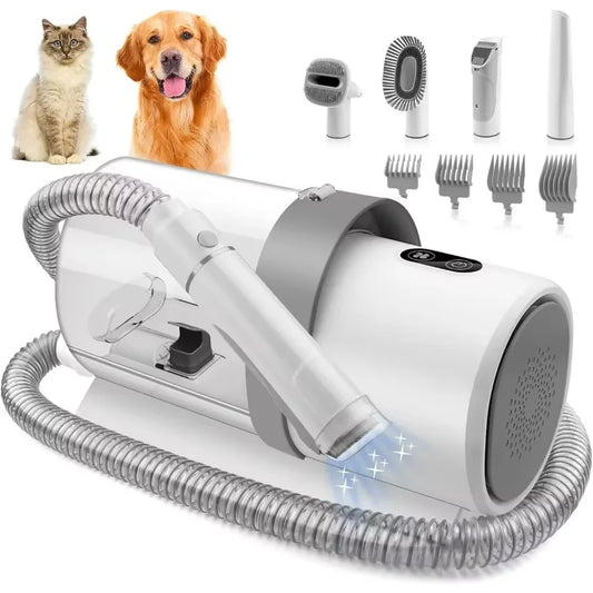 Dog Grooming Kit with Hair Clipper 4 Combs 2.5L Vacuum Cleaner & 5 Pet Grooming Tools for Shedding Short Hair Pets