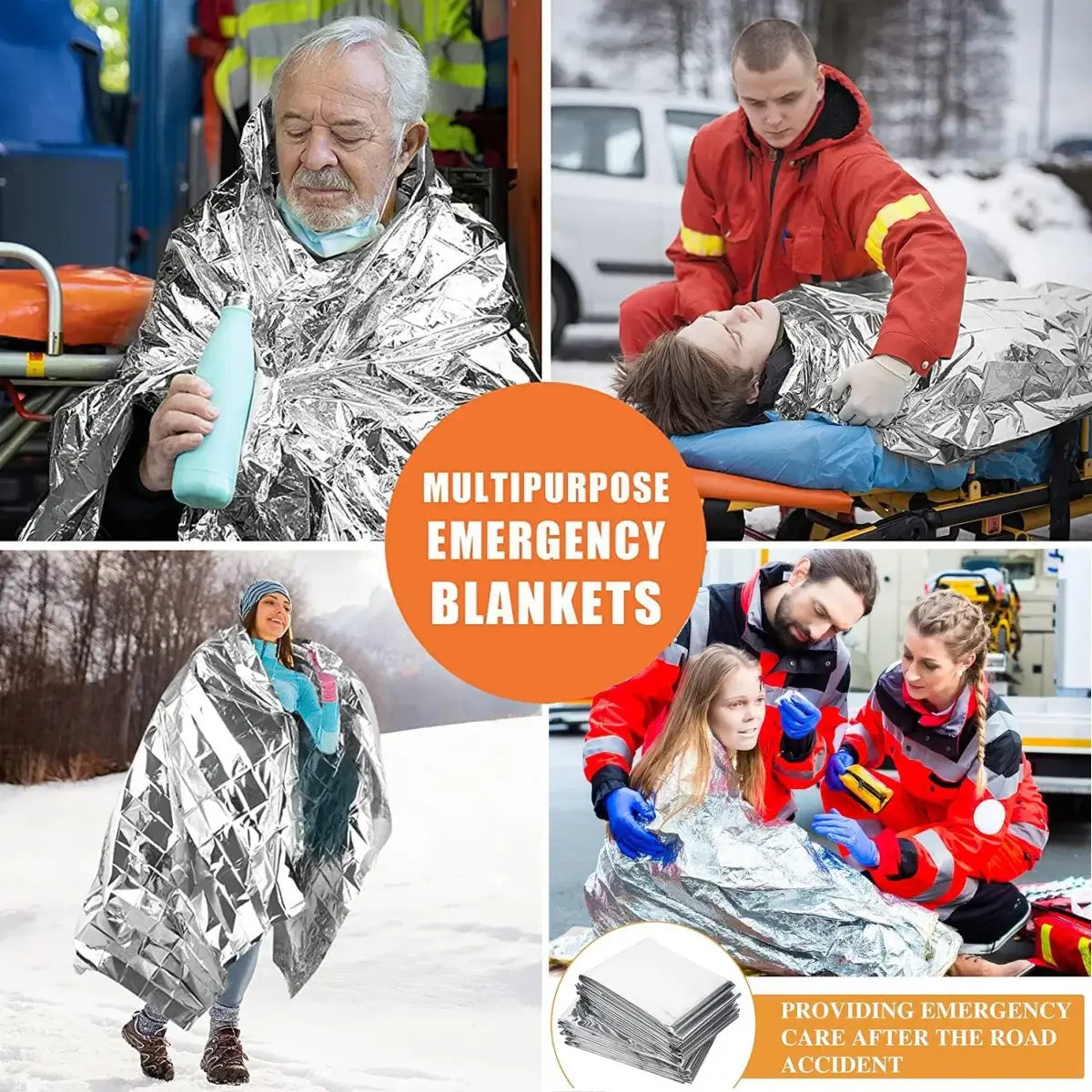 Emergency Solar Blanket for Hunting or Camping in use during emergency situations and outdoor activities.