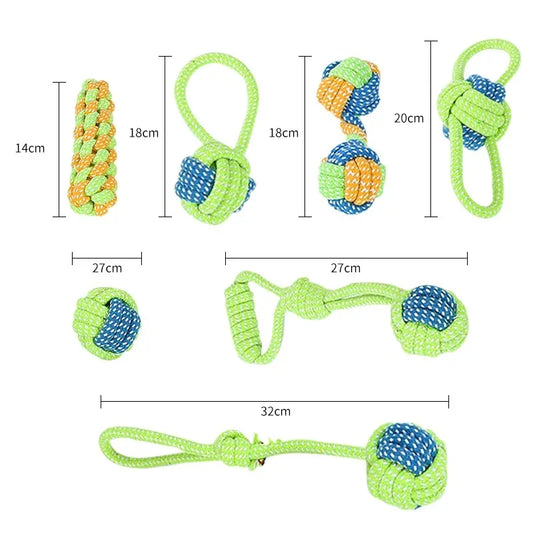 Interactive Cotton Rope Dog Toy Mini Ball Chew Toy for Small to Large Dogs
