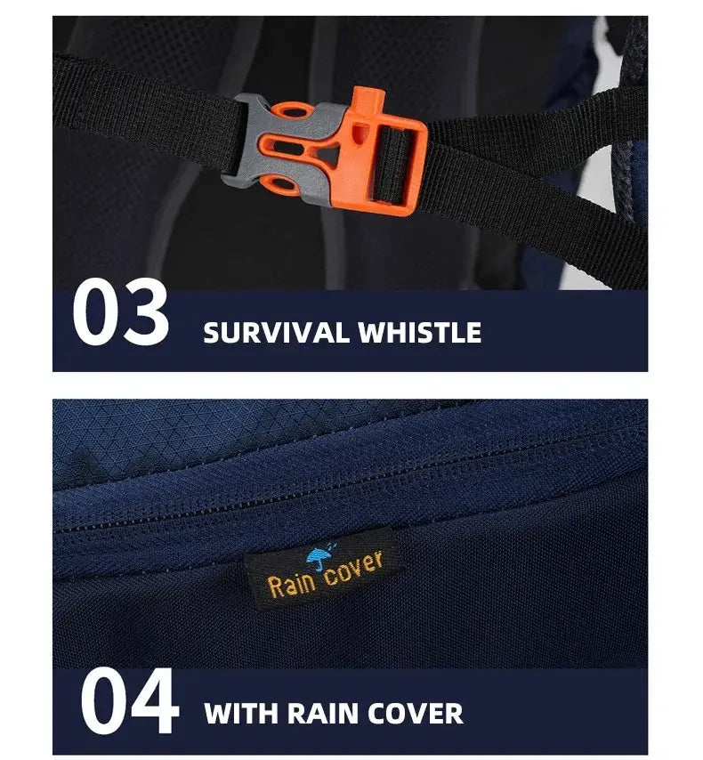 Outdoor Camping Climbing Trekking Bag - Hiking Backpack With Rain Organizer Daypack Travel Luggage Rucksack