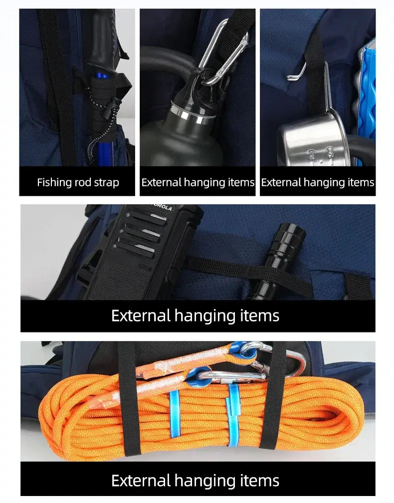 Outdoor Camping Climbing Trekking Bag - Hiking Backpack With Rain Organizer Daypack Travel Luggage Rucksack