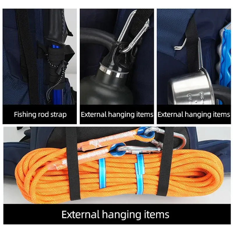 Outdoor Camping Climbing Trekking Bag - Hiking Backpack With Rain Organizer Daypack Travel Luggage Rucksack