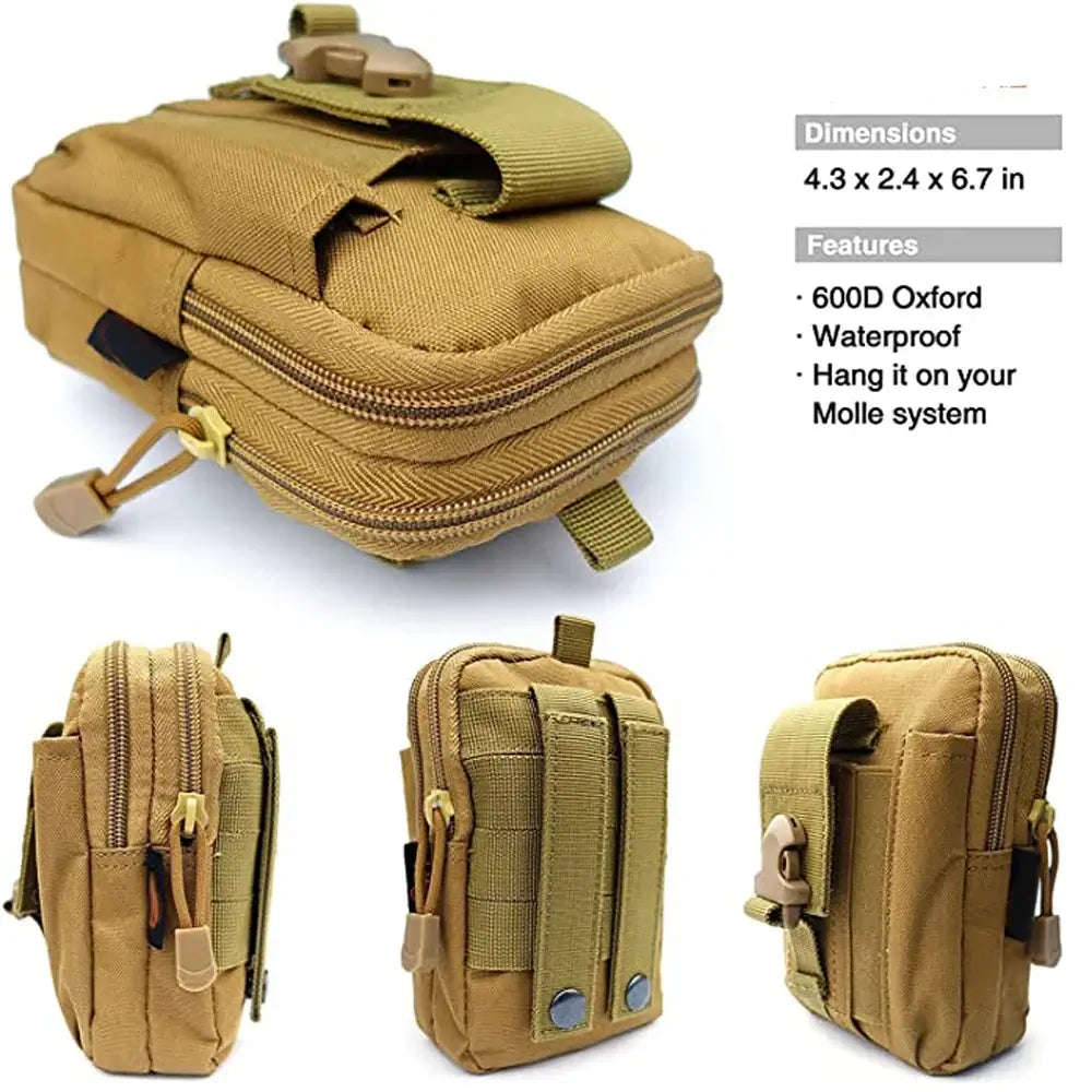 Outdoor Adventure Survival Kit SOS Emergency First Aid Kit Camping Bag with waterproof features and dimensions 4.3 x 2.4 x 6.7 in