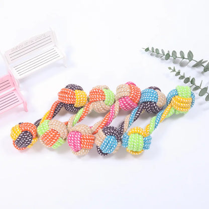 Interactive Cotton Rope Dog Toy Mini Ball Chew Toy for Small to Large Dogs