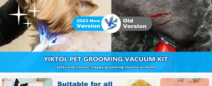 Dog Grooming Kit with Hair Clipper 4 Combs 2.5L Vacuum Cleaner & 5 Pet Grooming Tools for Shedding Short Hair Pets