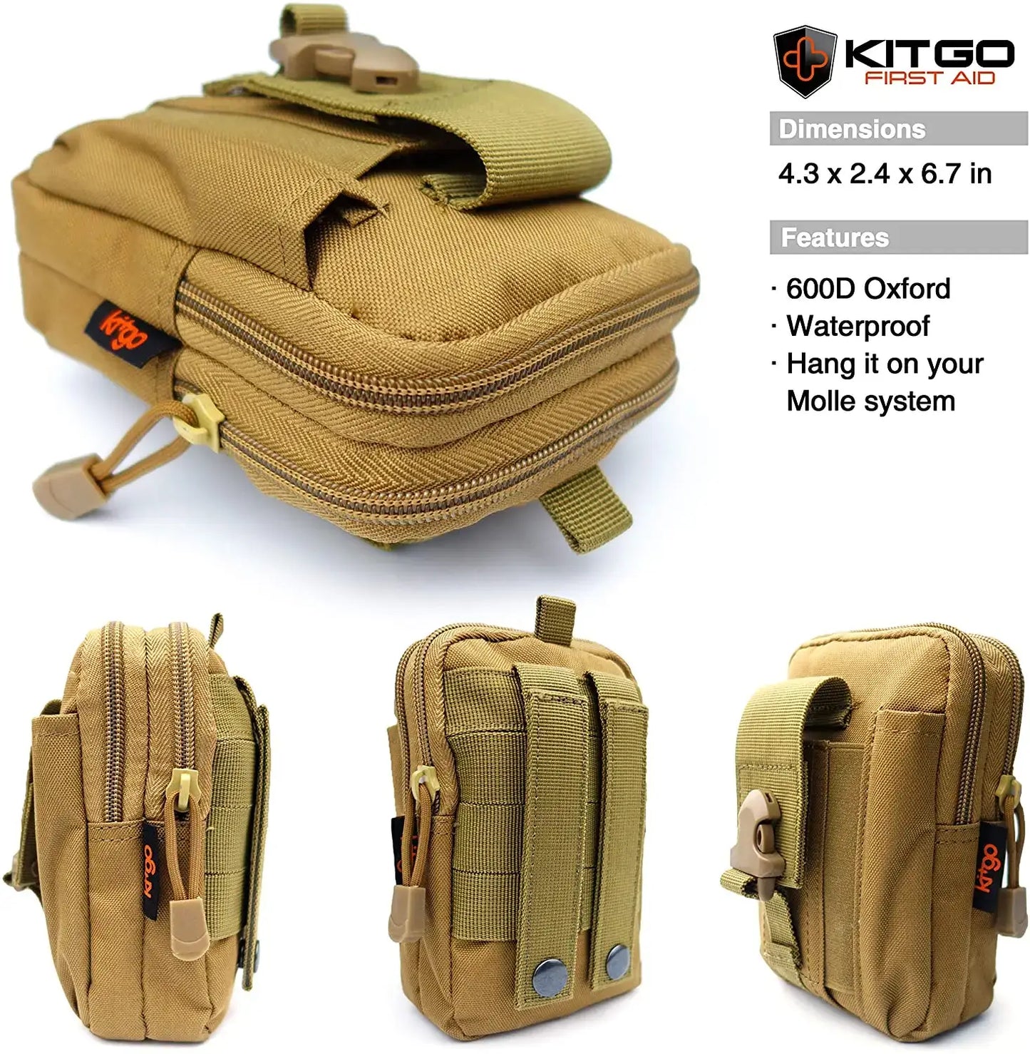 Outdoor Adventure Survival Kit SOS Emergency First Aid Kit Camping Bag, waterproof medical bag dimensions 4.3" x 2.4" x 6.7".
