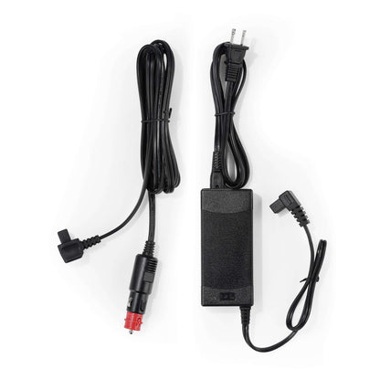 Travoca Rigel 25 dual zone eCooler power adapter and cables for efficient cooling control.