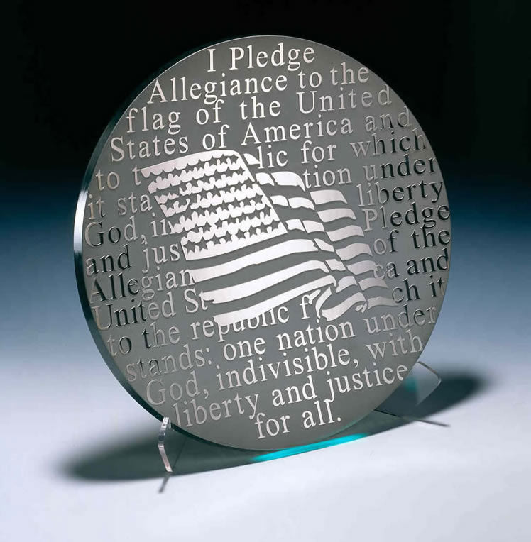 Pledge of Allegiance Platter with American Flag by Schlanser