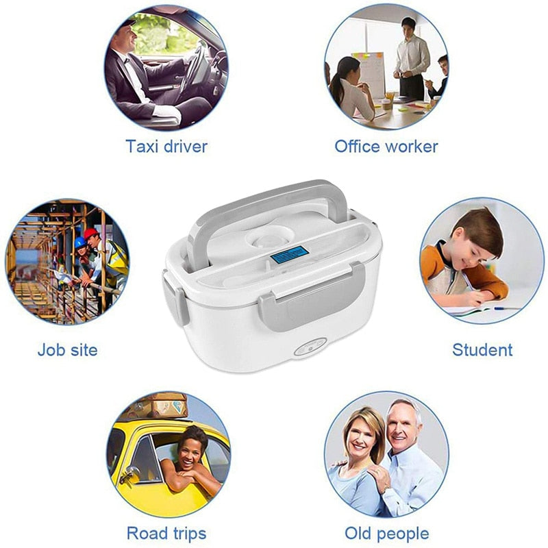 Electric Heated Lunchbox Portable Truck Car Picnic 12V 24V 110V 220V Food Warmer Heating Container Home Heater Lunch Box Set