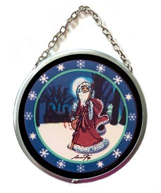 Old World Santa Christmas Ornament - Glassmasters Stained Glass