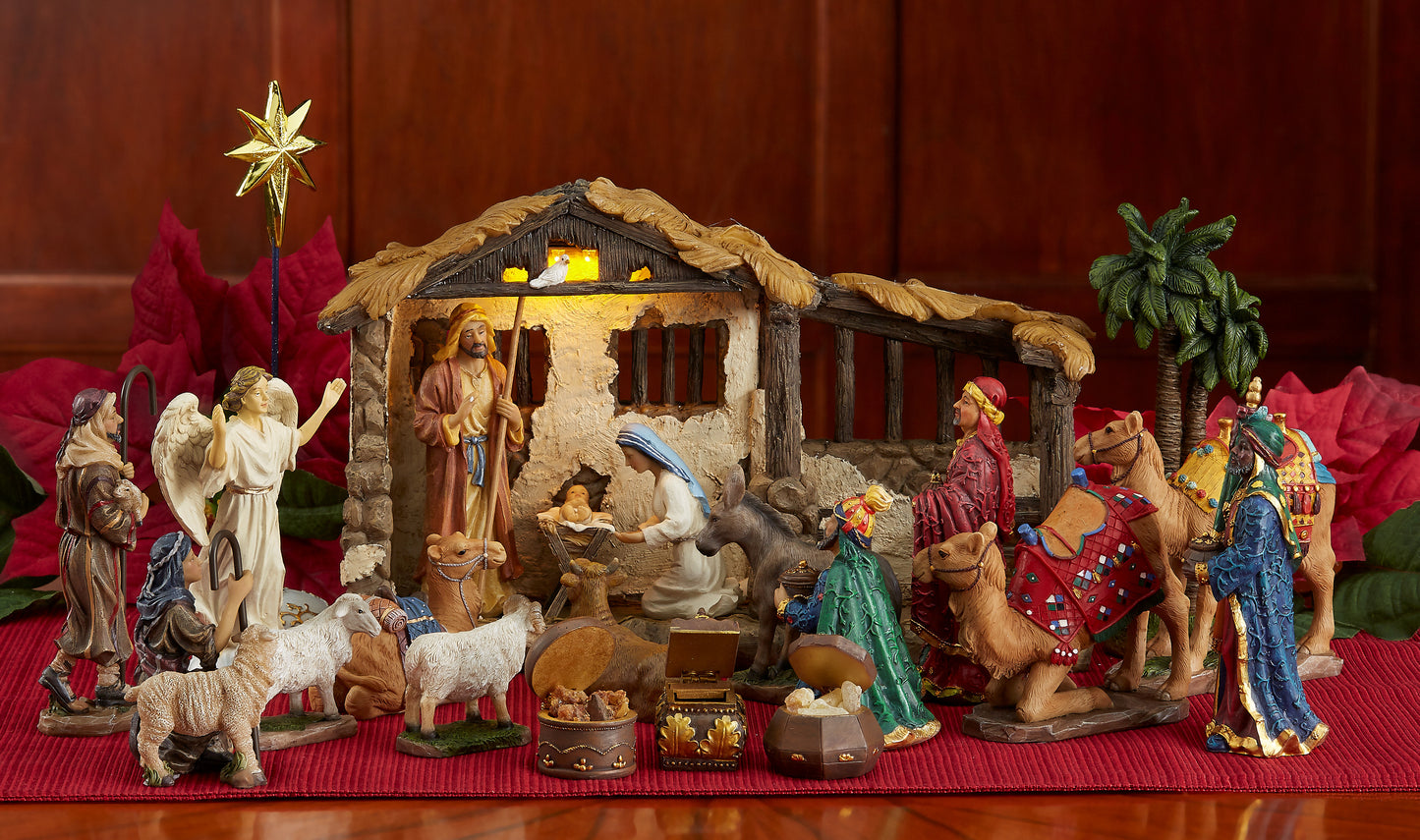 Complete 20 Piece 7 Inch Real Life Nativity Set, very detailed