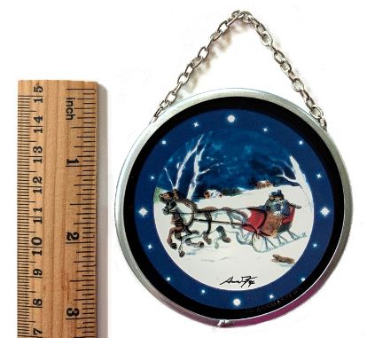 Sleigh Ride Christmas Ornament - Glassmasters Stained Glass