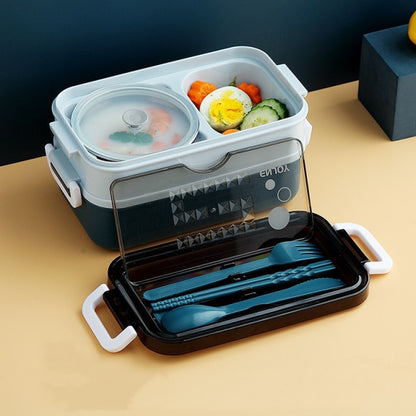 Double Layer Stainless Steel Lunch Box With Soup Bowl Leak-Proof Bento Box Dinnerware Set Microwave