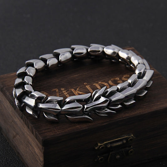 Viking Ouroboros vintage Norse bracelet for men stainless steel fashion Jewelry